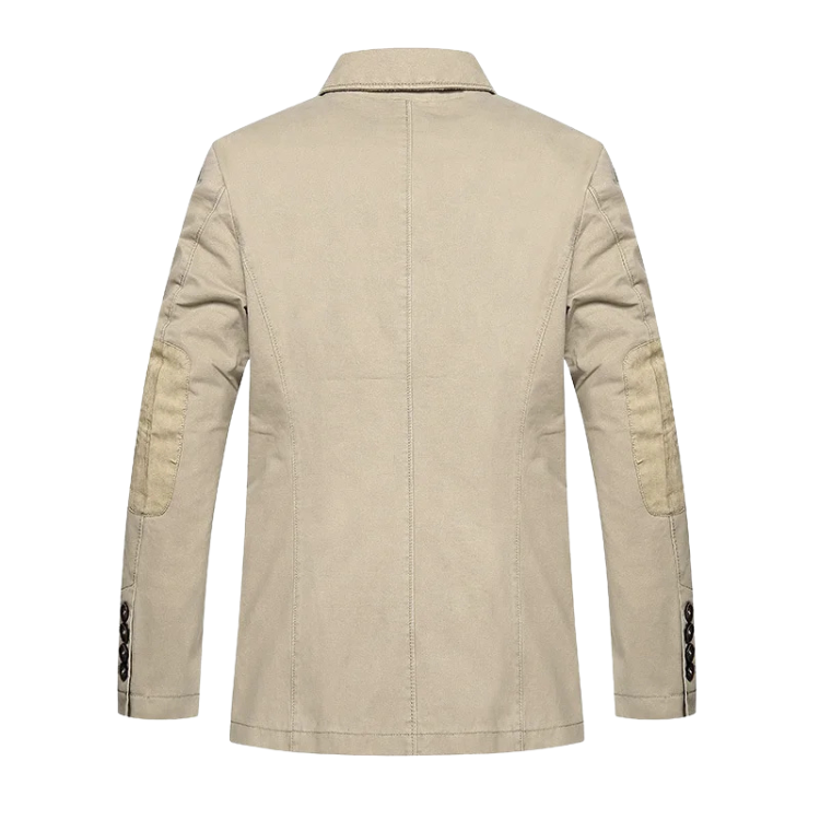 Blazer masculino Raffenzi RZ102 em algodão premium com corte estruturado e detalhes refinados, ideal para compor looks elegantes e confortáveis.