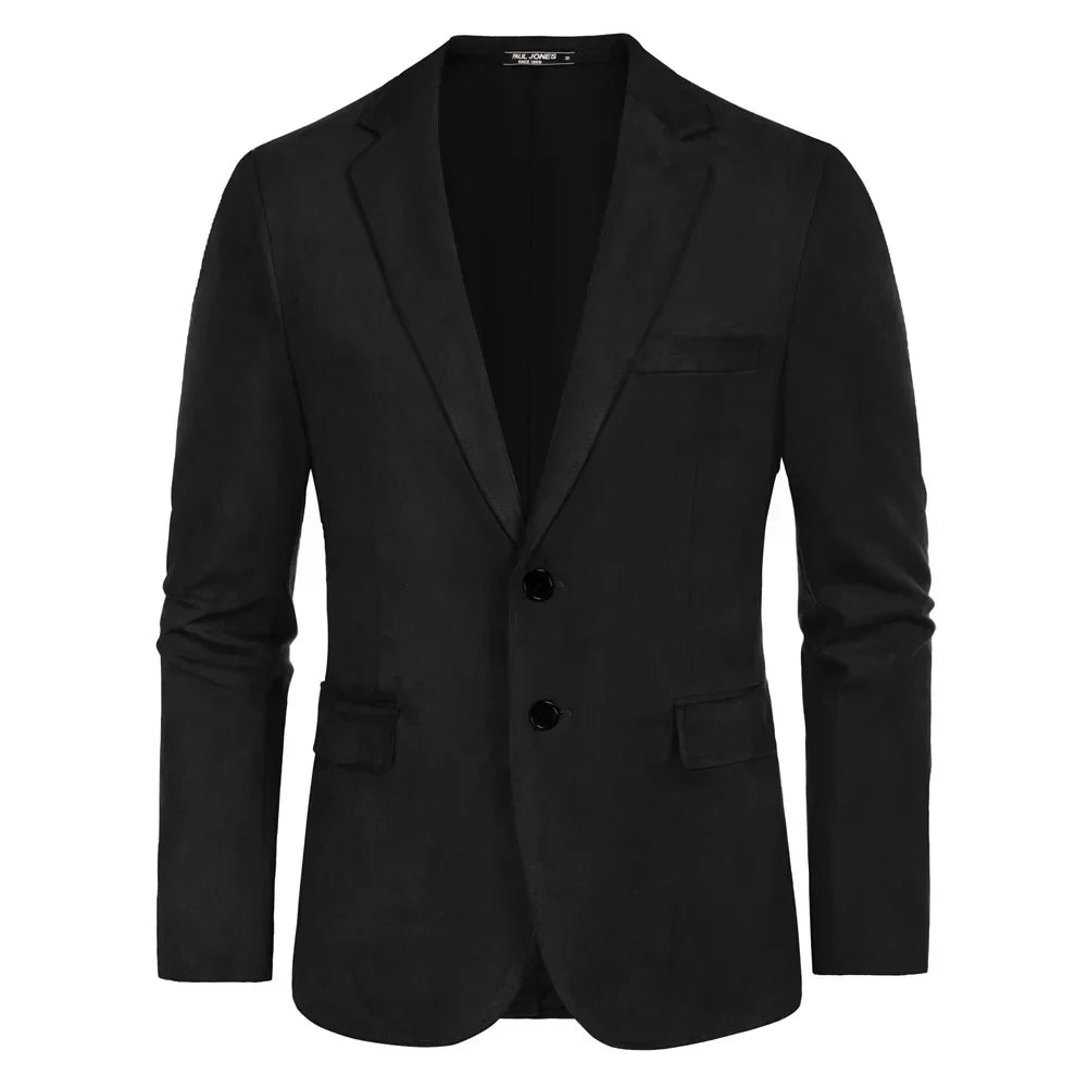 Blazer masculino em camurça Raffenzi RZ103 com design clássico, toque aveludado e bolsos funcionais, ideal para looks elegantes e sofisticados.