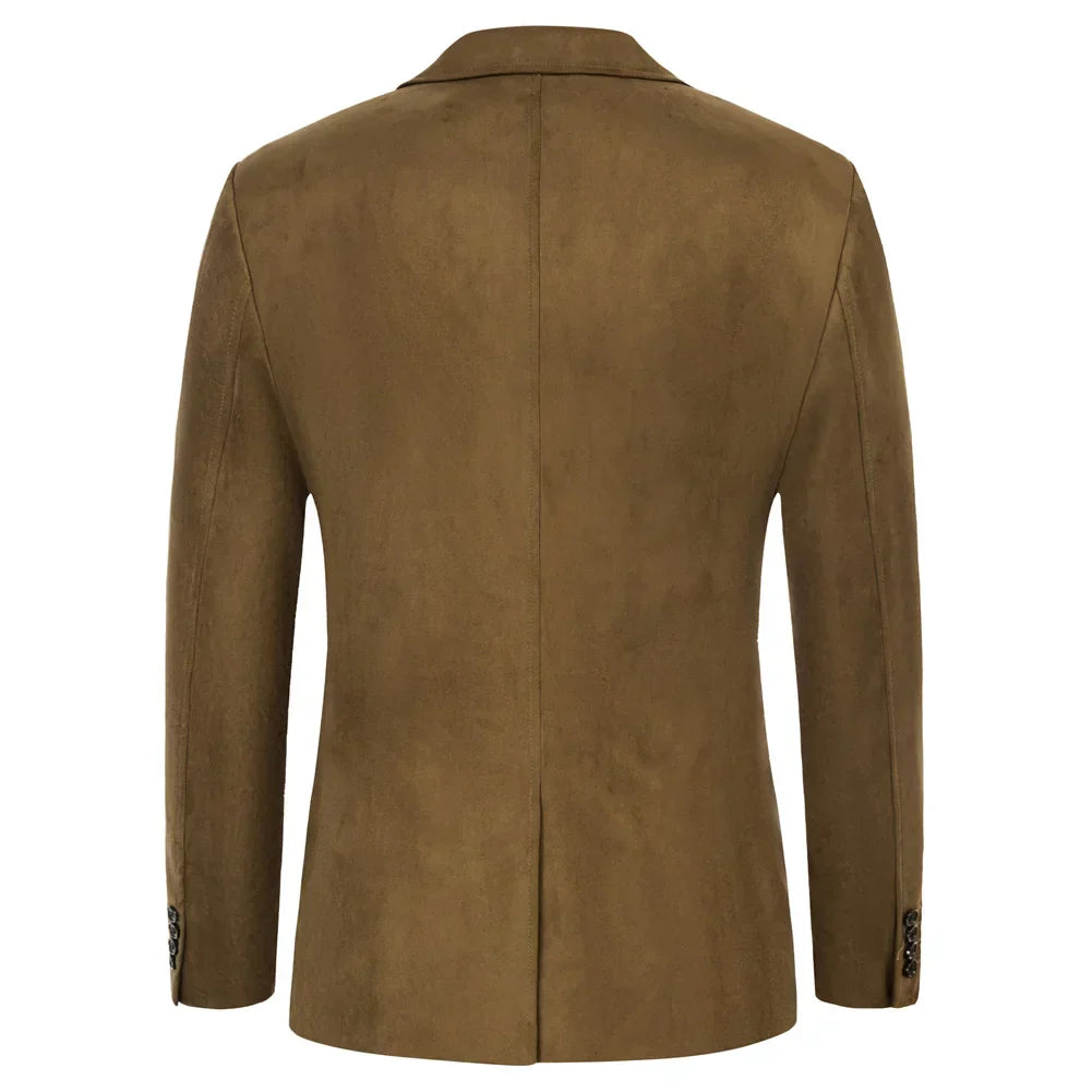 Blazer masculino em camurça Raffenzi RZ103 com design clássico, toque aveludado e bolsos funcionais, ideal para looks elegantes e sofisticados.