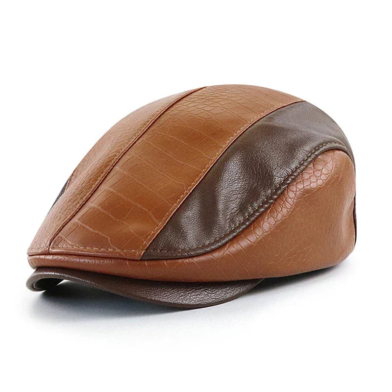 Boina masculina italiana de couro Raffenzi RZ097, acessório sofisticado que oferece conforto, proteção e estilo marcante para homens autênticos.