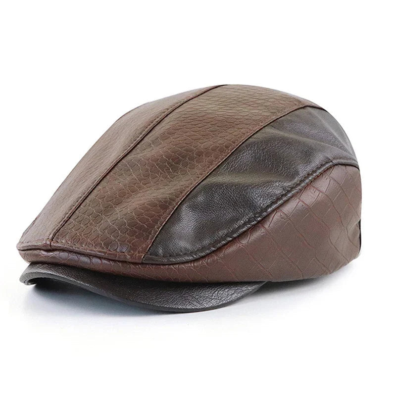 Boina masculina italiana de couro Raffenzi RZ097, acessório sofisticado que oferece conforto, proteção e estilo marcante para homens autênticos.