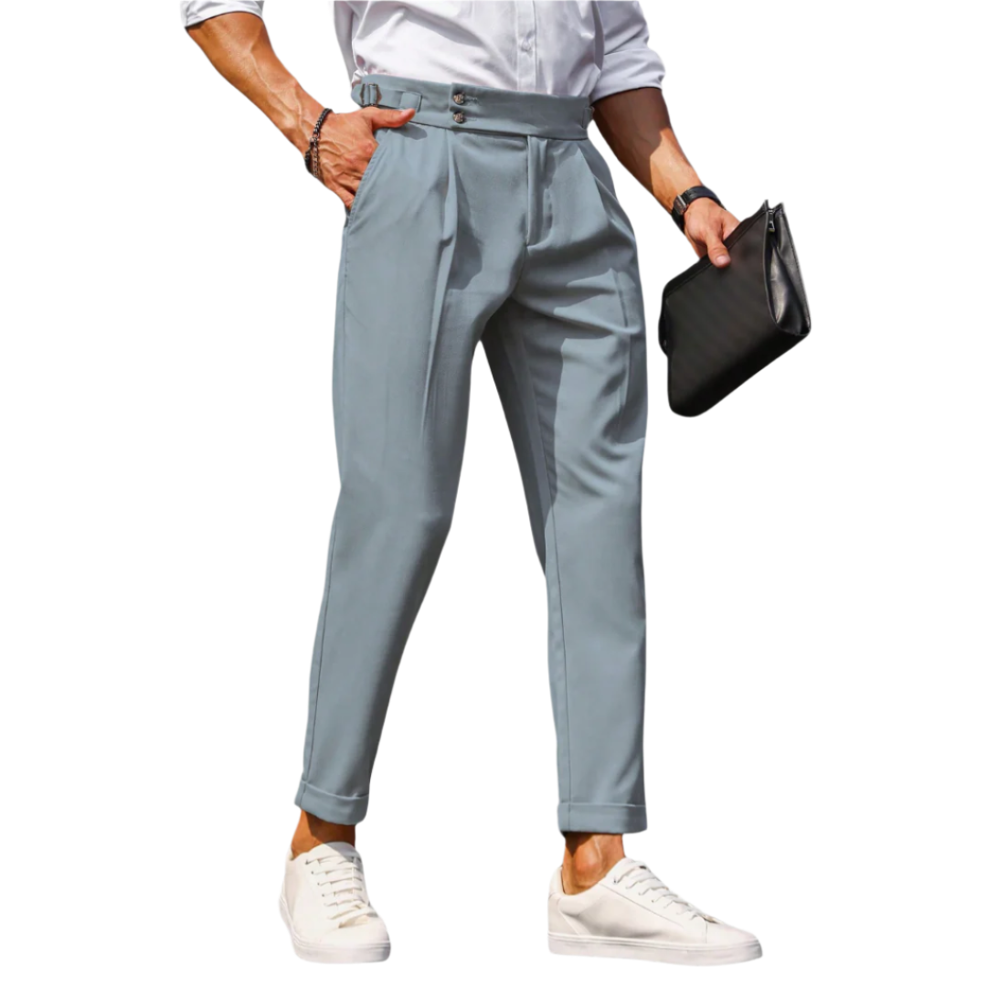 Calça social de alfaiataria masculina Raffenzi RZ113 com caimento perfeito para um visual sofisticado e confortável
