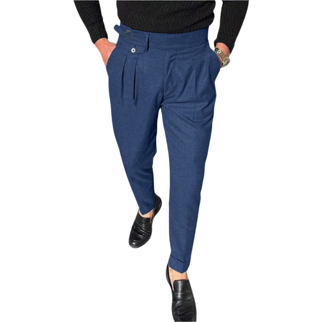 Calça social de alfaiataria masculina Raffenzi RZ114 destaca elegância e conforto para homens que buscam estilo refinado em qualquer ocasião.