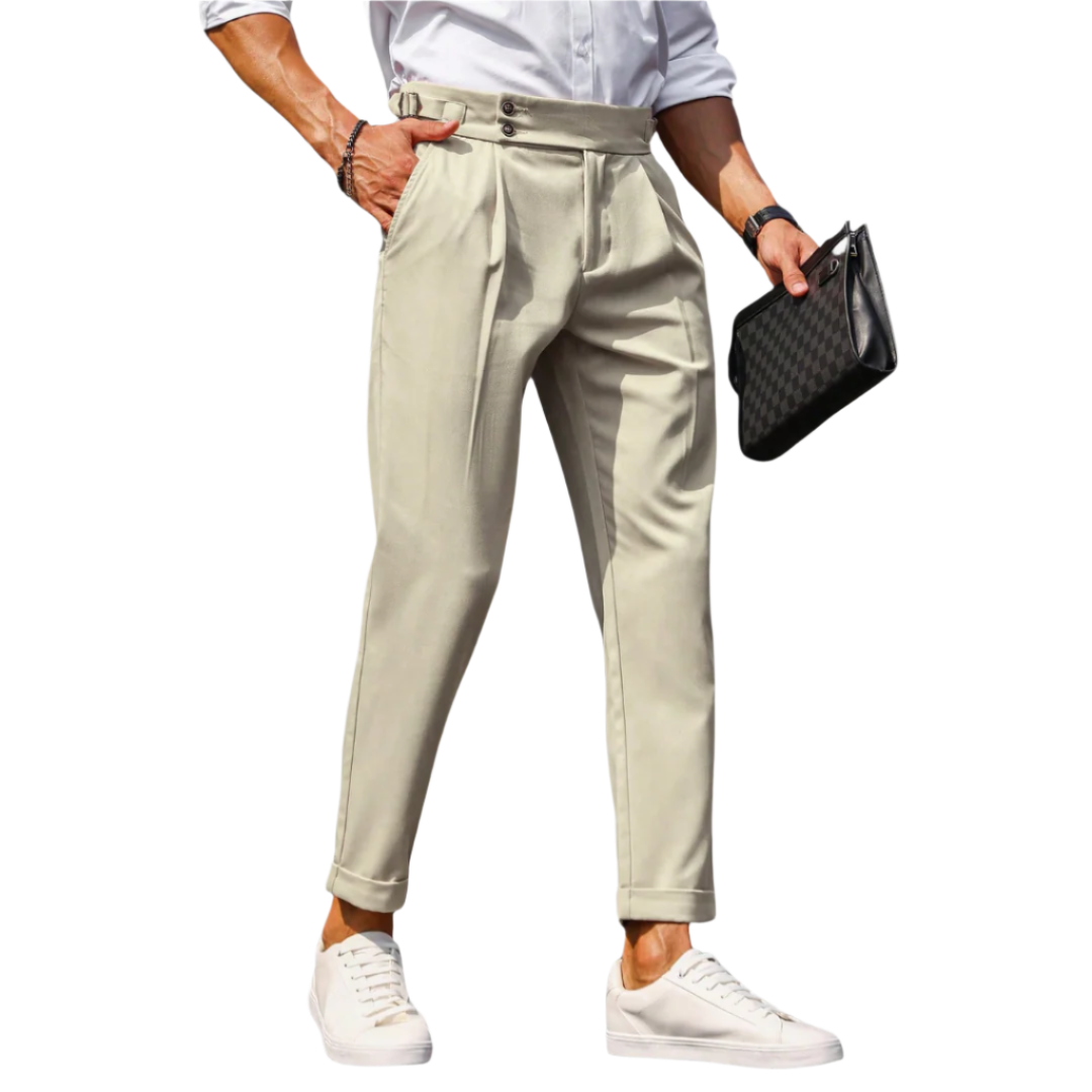 Calça social de alfaiataria masculina Raffenzi RZ113 com caimento perfeito para um visual sofisticado e confortável