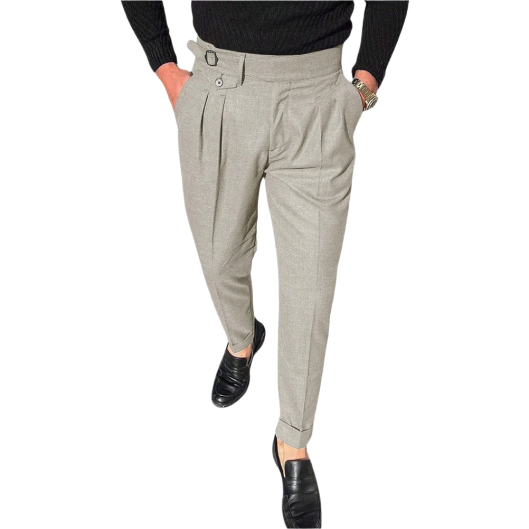 Calça social de alfaiataria masculina Raffenzi RZ114 destaca elegância e conforto para homens que buscam estilo refinado em qualquer ocasião.