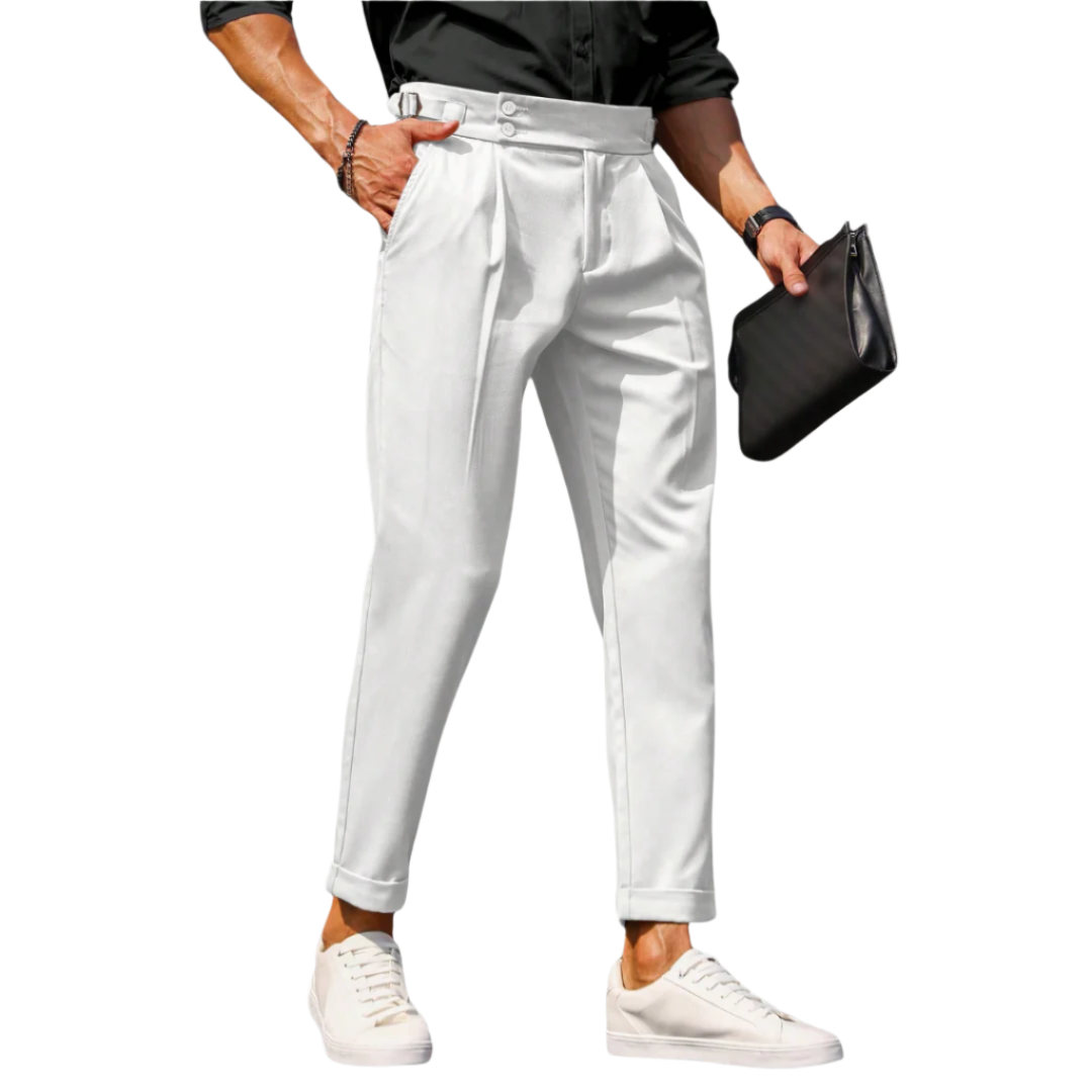 Calça social de alfaiataria masculina Raffenzi RZ113 com caimento perfeito para um visual sofisticado e confortável