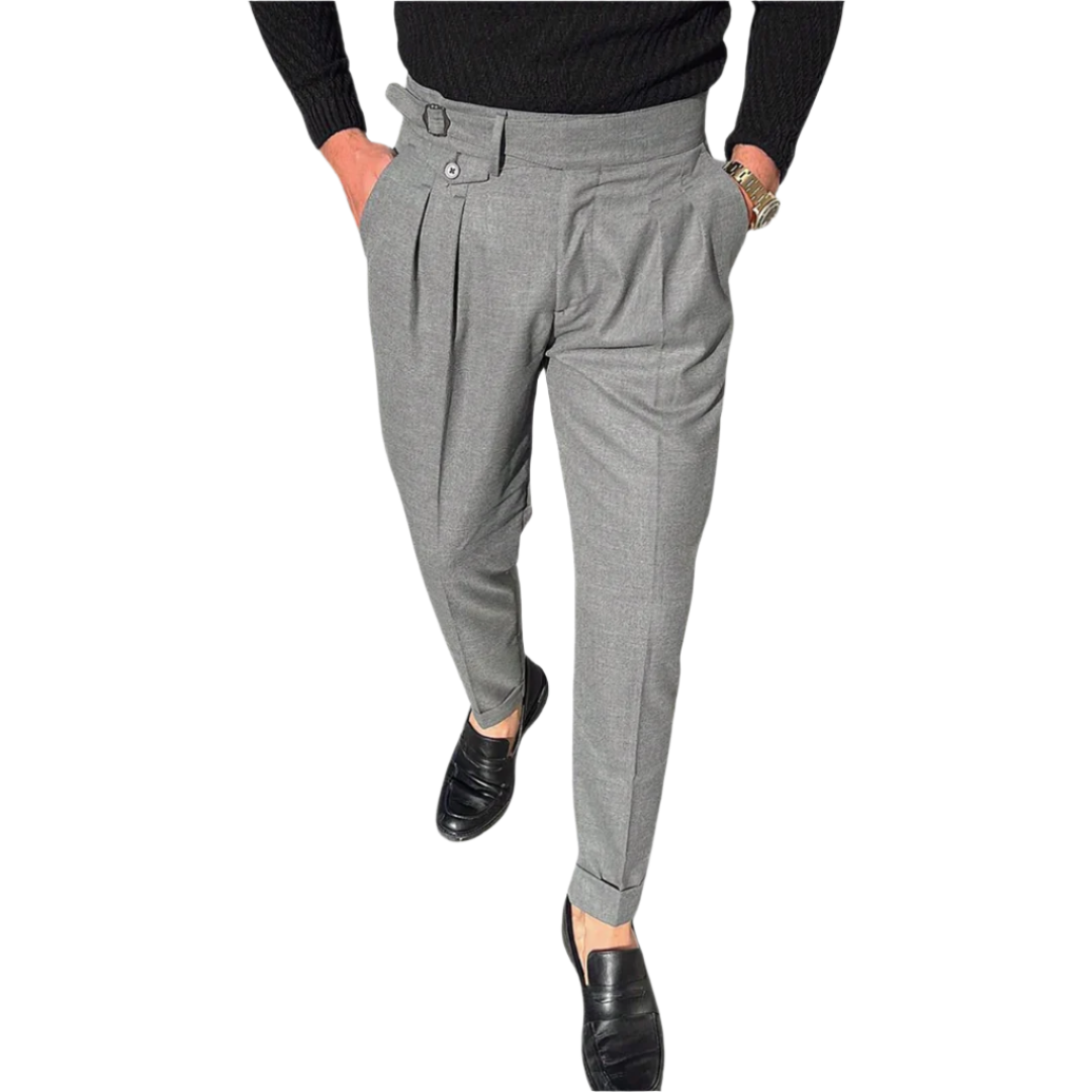 Calça social de alfaiataria masculina Raffenzi RZ114 destaca elegância e conforto para homens que buscam estilo refinado em qualquer ocasião.