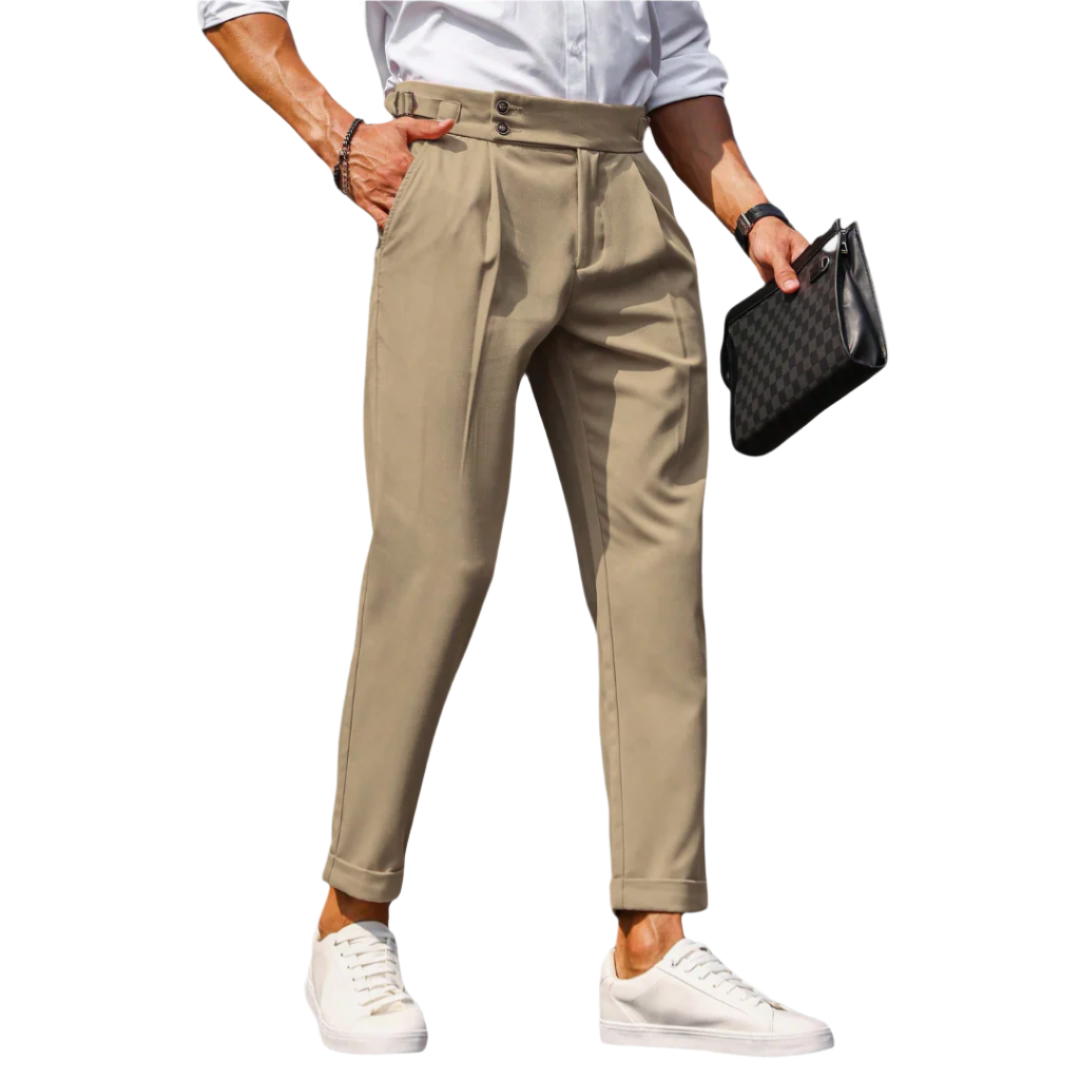 Calça social de alfaiataria masculina Raffenzi RZ113 com caimento perfeito para um visual sofisticado e confortável