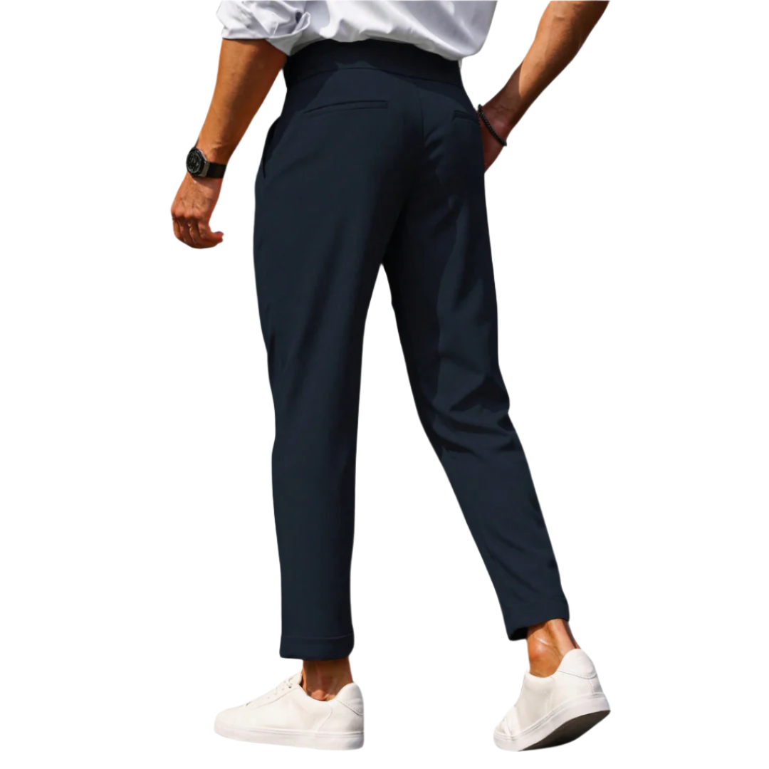 Calça social de alfaiataria masculina Raffenzi RZ113 com caimento perfeito para um visual sofisticado e confortável