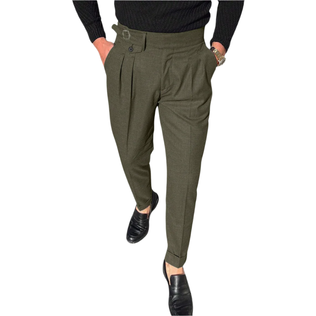 Calça social de alfaiataria masculina Raffenzi RZ114 destaca elegância e conforto para homens que buscam estilo refinado em qualquer ocasião.