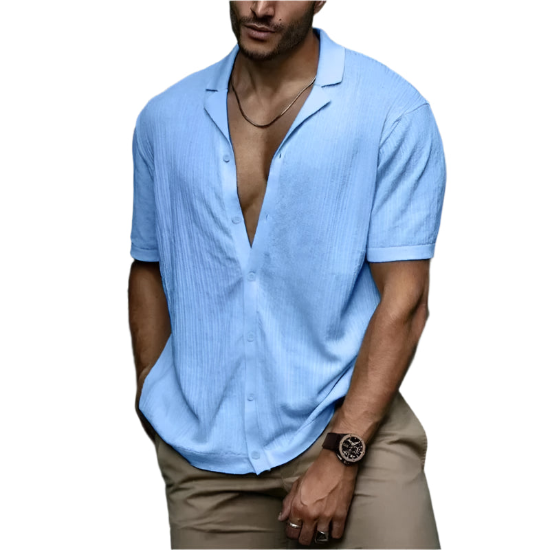 Camisa Raffenzi RZ147, design contemporâneo, ideal para ocasiões casuais ou formais com sofisticação e conforto elegante.