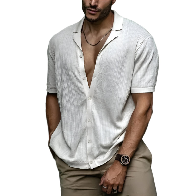 Camisa Raffenzi RZ147, design contemporâneo, ideal para ocasiões casuais ou formais com sofisticação e conforto elegante.
