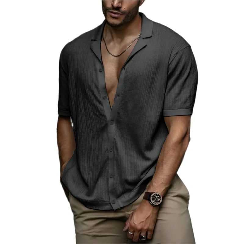 Camisa Raffenzi RZ147, design contemporâneo, ideal para ocasiões casuais ou formais com sofisticação e conforto elegante.