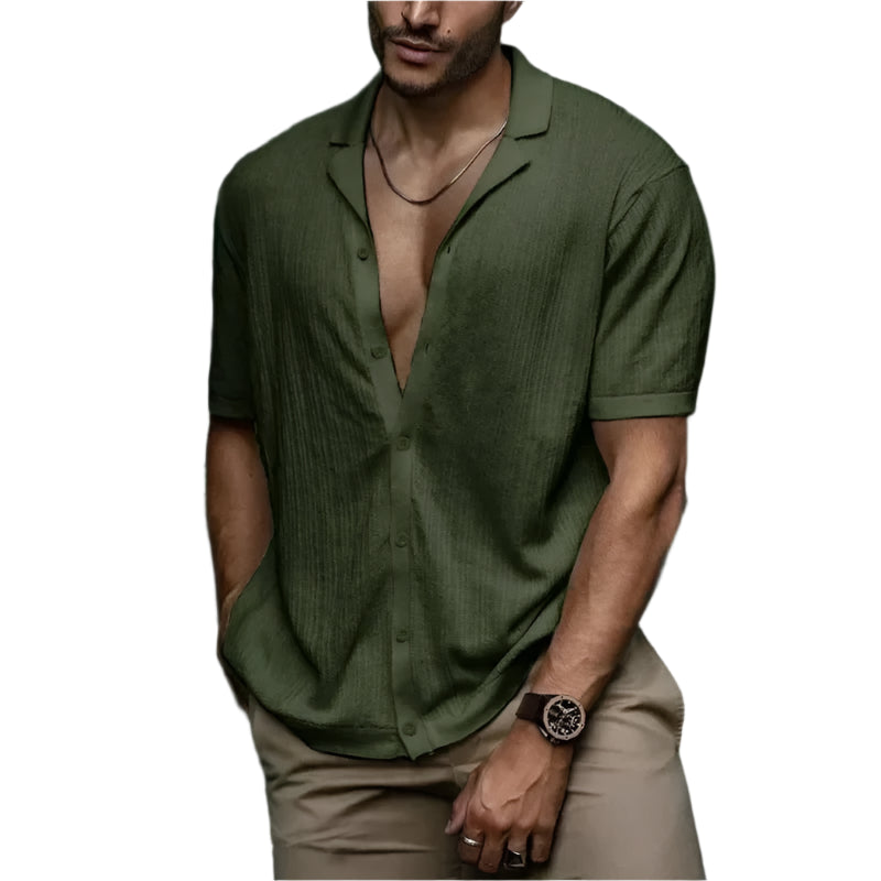 Camisa Raffenzi RZ147, design contemporâneo, ideal para ocasiões casuais ou formais com sofisticação e conforto elegante.