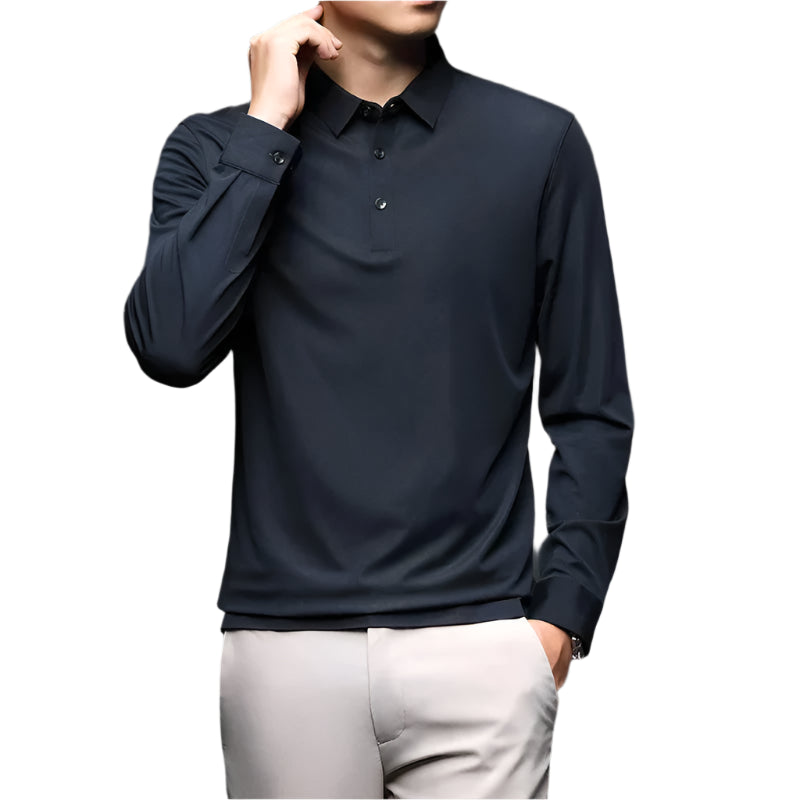 Camisa Polo Raffenzi RZ145, design contemporâneo, perfeita para ocasiões casuais ou formais com elegância e resistência duradoura.