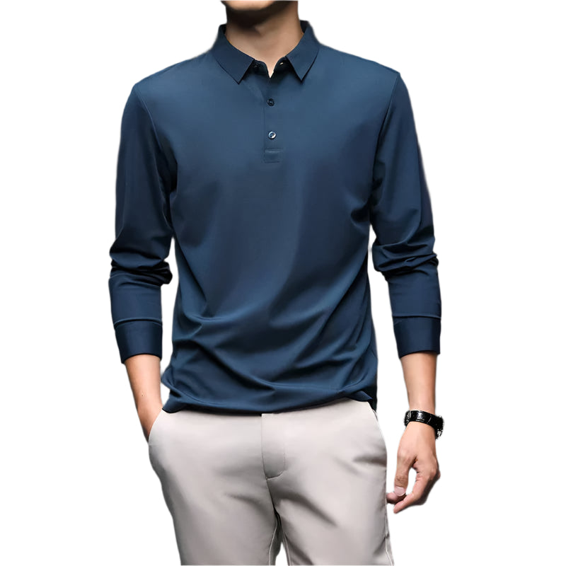 Camisa Polo Raffenzi RZ145, design contemporâneo, perfeita para ocasiões casuais ou formais com elegância e resistência duradoura.