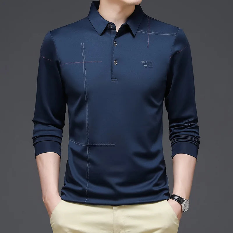 Camisa Polo Raffenzi RZ146, design refinado, perfeita para ocasiões profissionais ou formais com sofisticação e conforto elevado.