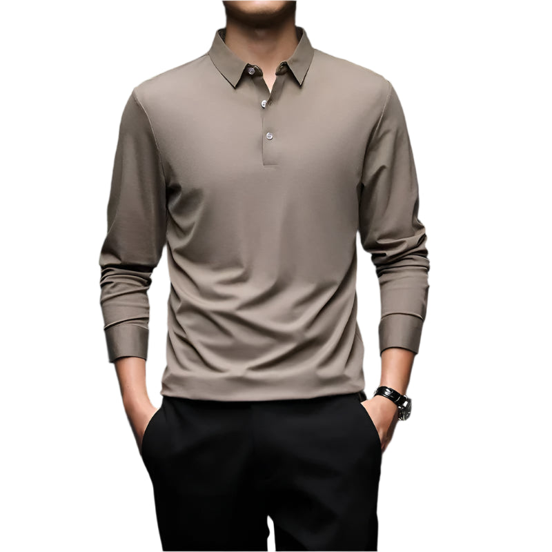 Camisa Polo Raffenzi RZ145, design contemporâneo, perfeita para ocasiões casuais ou formais com elegância e resistência duradoura.
