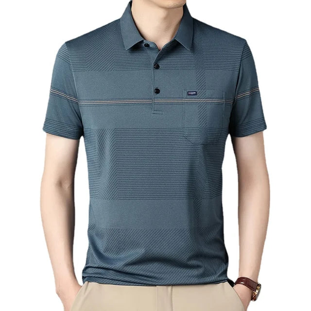 Camisa Polo Raffenzi RZ149, design elegante, perfeita para eventos casuais ou formais com conforto e sofisticação moderna.
