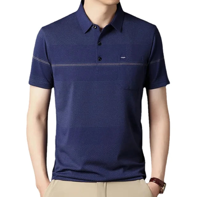 Camisa Polo Raffenzi RZ149, design elegante, perfeita para eventos casuais ou formais com conforto e sofisticação moderna.