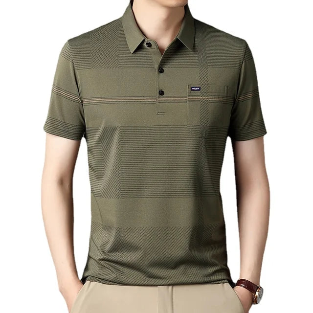 Camisa Polo Raffenzi RZ149, design elegante, perfeita para eventos casuais ou formais com conforto e sofisticação moderna.