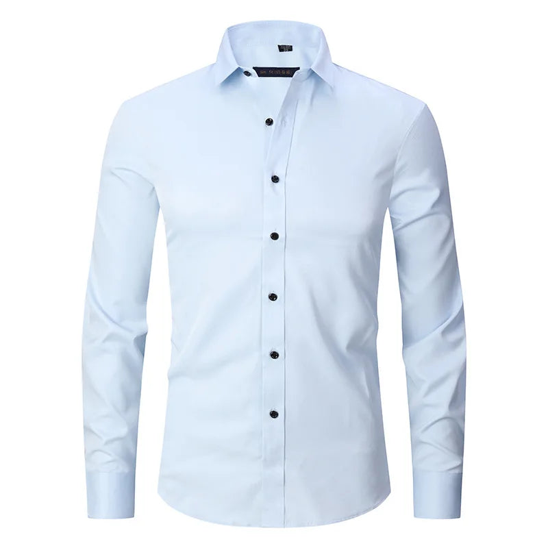 Camisa Social Raffenzi RZ143, design slim fit, perfeita para eventos formais ou profissionais com elegância e conforto em algodão.