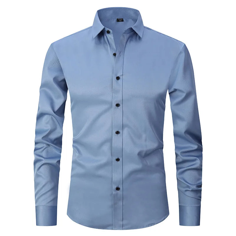 Camisa Social Raffenzi RZ143, design slim fit, perfeita para eventos formais ou profissionais com elegância e conforto em algodão.