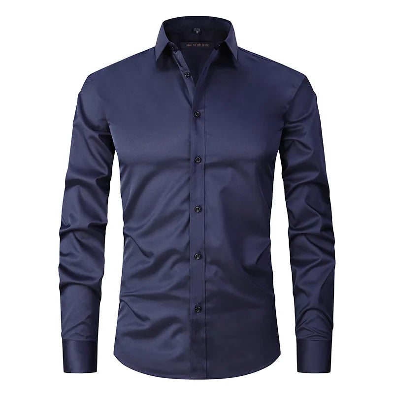 Camisa Social Raffenzi RZ143, design slim fit, perfeita para eventos formais ou profissionais com elegância e conforto em algodão.