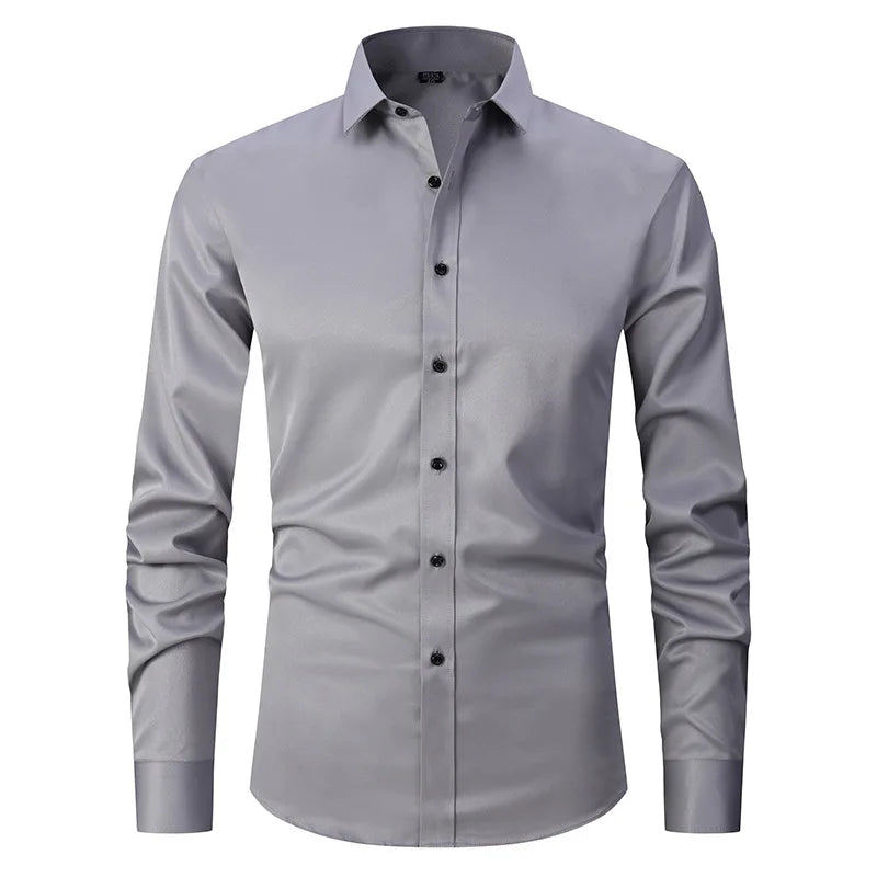 Camisa Social Raffenzi RZ143, design slim fit, perfeita para eventos formais ou profissionais com elegância e conforto em algodão.