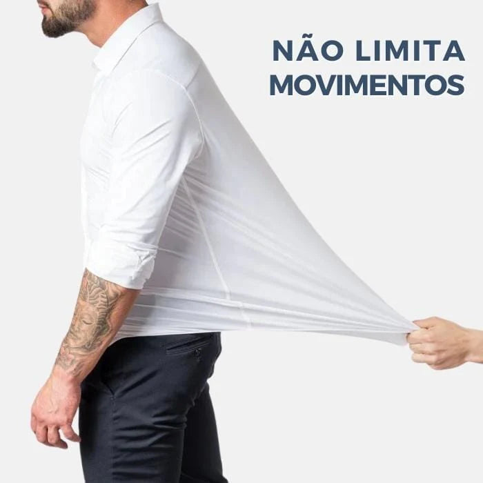 Camisa Social Raffenzi RZ143, design slim fit, perfeita para eventos formais ou profissionais com elegância e conforto em algodão.