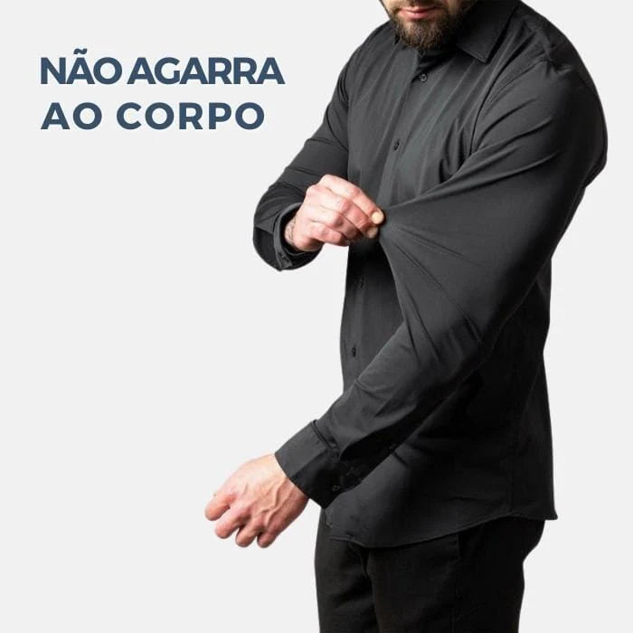Camisa Social Raffenzi RZ143, design slim fit, perfeita para eventos formais ou profissionais com elegância e conforto em algodão.
