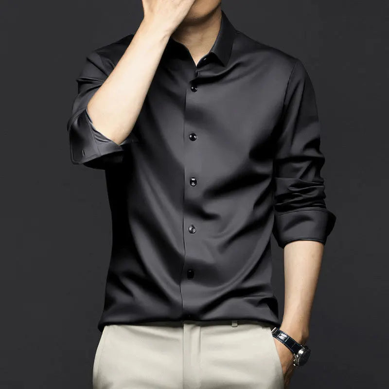 Camisa Social Raffenzi RZ144, design slim fit, perfeita para ocasiões formais ou casuais com sofisticação e praticidade anti-amasso.