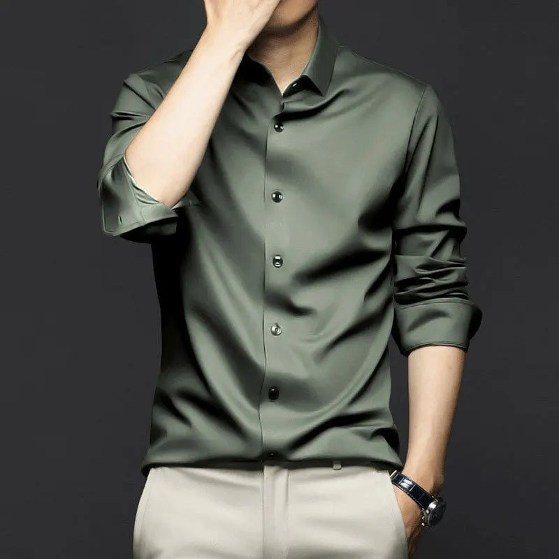 Camisa Social Raffenzi RZ144, design slim fit, perfeita para ocasiões formais ou casuais com sofisticação e praticidade anti-amasso.