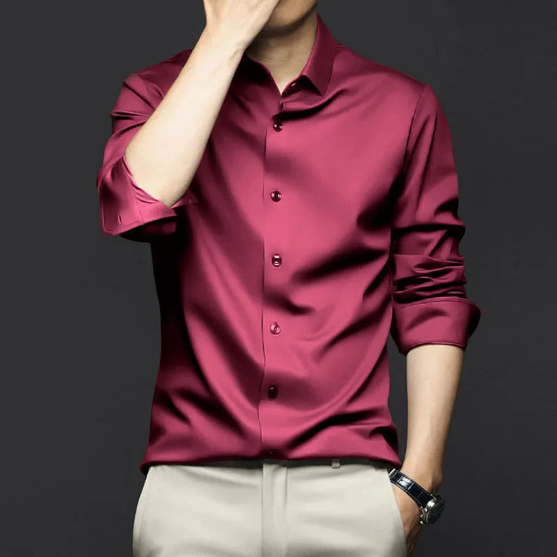 Camisa Social Raffenzi RZ144, design slim fit, perfeita para ocasiões formais ou casuais com sofisticação e praticidade anti-amasso.