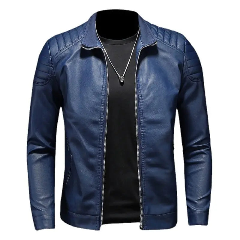 Jaqueta de couro masculina Raffenzi RZ087 com design robusto, proteção reforçada e acabamento refinado para motociclistas que valorizam estilo e segurança.