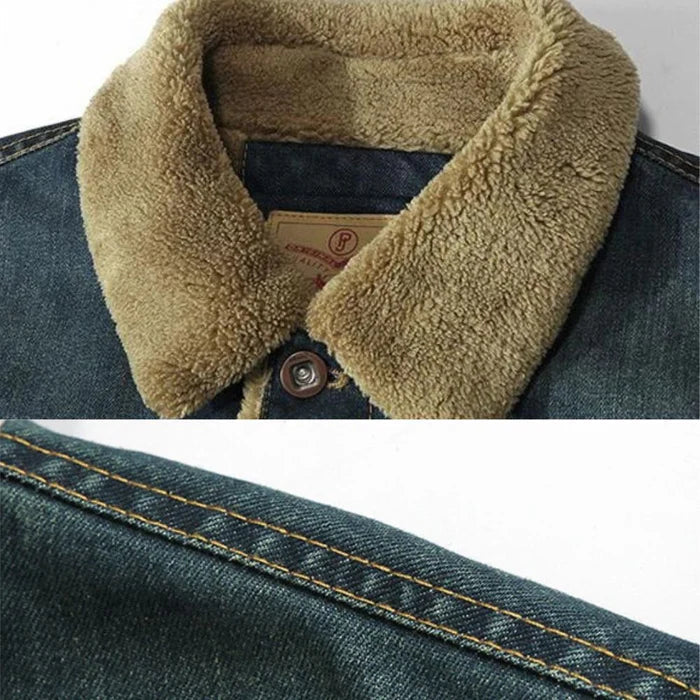 Jaqueta jeans masculina acolchoada Raffenzi com forro térmico, design moderno e acabamento premium para estilo sofisticado no inverno.