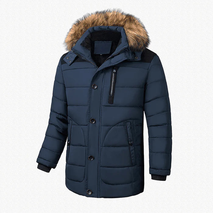 Jaqueta masculina acolchoada Raffenzi RZ039 com design moderno, proteção térmica e caimento sofisticado para looks versáteis e elegantes.