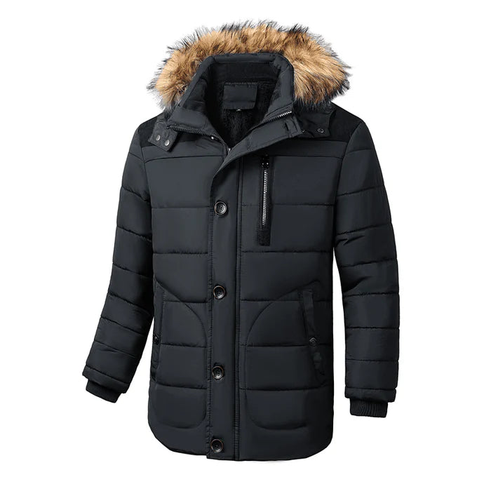 Jaqueta masculina acolchoada Raffenzi RZ039 com design moderno, proteção térmica e caimento sofisticado para looks versáteis e elegantes.