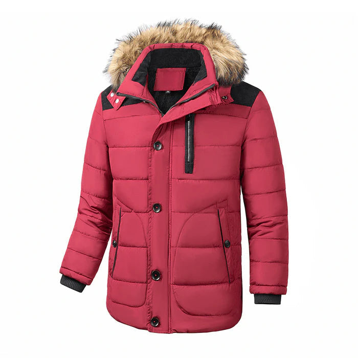 Jaqueta masculina acolchoada Raffenzi RZ039 com design moderno, proteção térmica e caimento sofisticado para looks versáteis e elegantes.