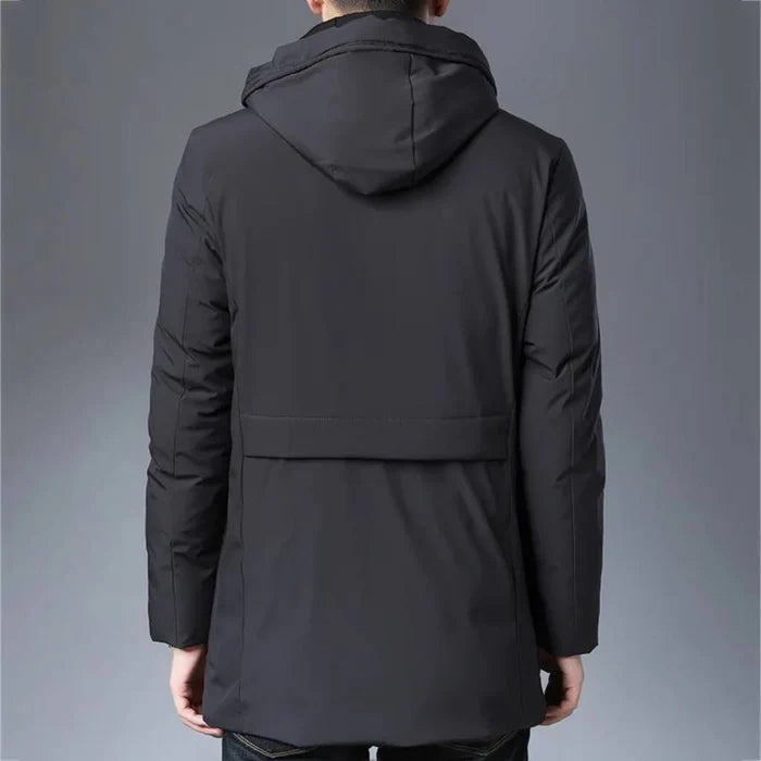 Jaqueta Masculina Raffenzi RZ084 com design sofisticado, isolamento térmico e acabamento refinado, ideal para manter o estilo nos dias frios.