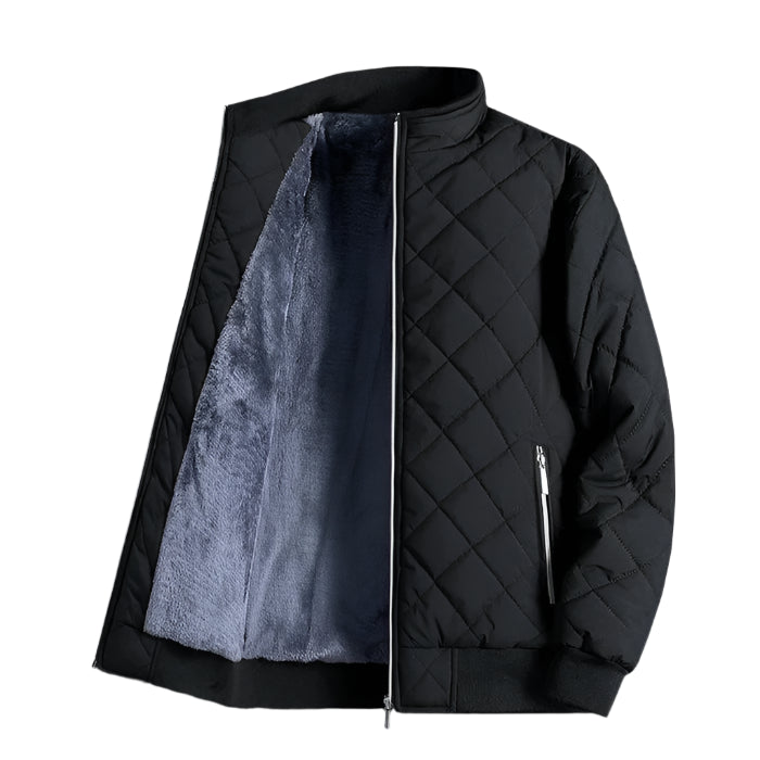 Jaqueta Masculina Raffenzi RZ051 com forro acolchoado, isolamento térmico e design sofisticado para conforto e estilo nos dias frios.