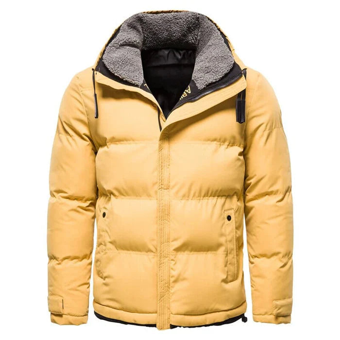 Jaqueta masculina puffer Raffenzi RZ040 com forro em lã, ideal para proteção térmica e visual sofisticado nos dias frios.