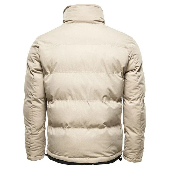 Jaqueta masculina puffer Raffenzi RZ040 com forro em lã, ideal para proteção térmica e visual sofisticado nos dias frios.