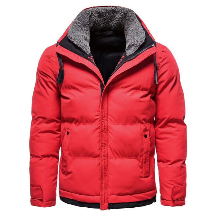 Jaqueta masculina puffer Raffenzi RZ040 com forro em lã, ideal para proteção térmica e visual sofisticado nos dias frios.