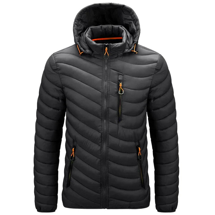 Jaqueta puffer masculina Raffenzi RZ012 com isolamento térmico para temperaturas de até -10°C, unindo conforto, estilo e inovação.