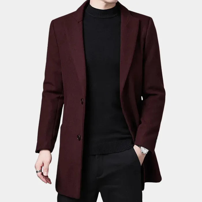 Sobretudo Raffenzi RZ129, design sofisticado em lã com forro aquecido, perfeito para climas frios com elegância e conforto.