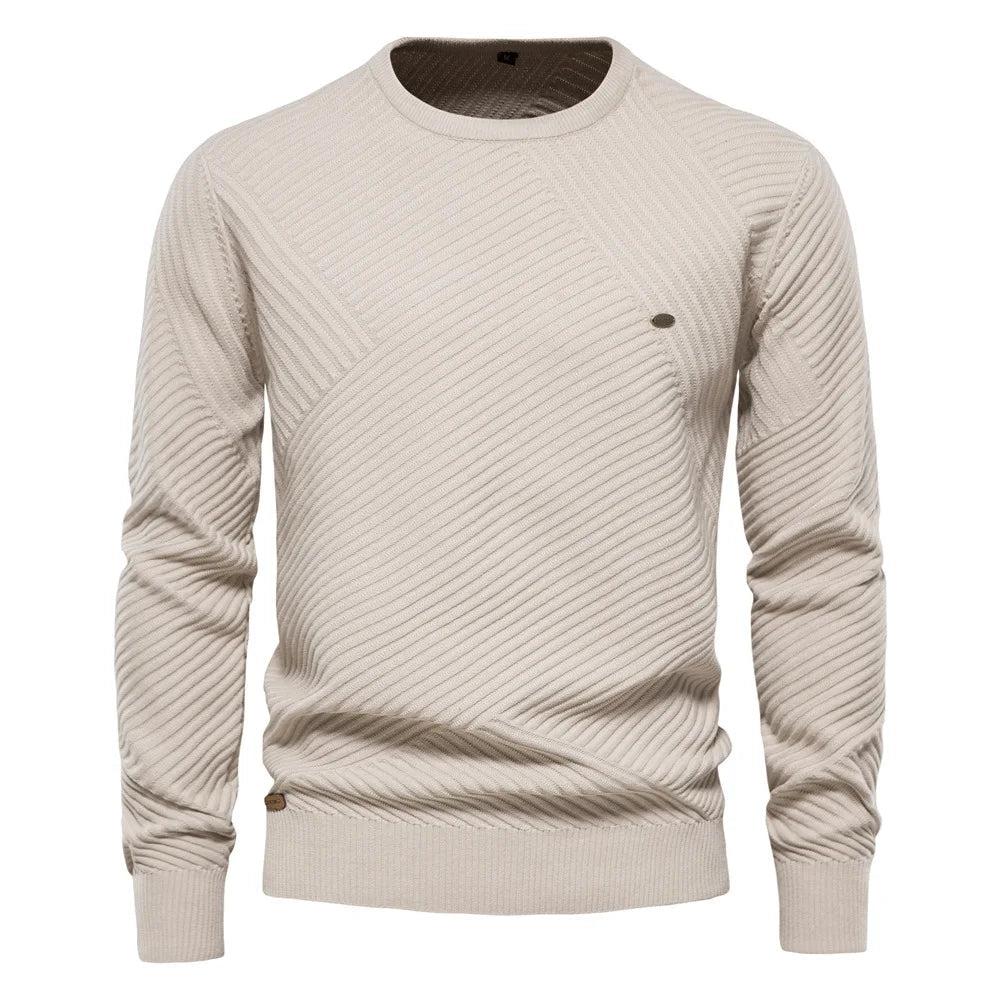 Suéter Raffenzi RZ135, design slim fit, perfeito para ocasiões casuais ou formais com sofisticação, conforto e estilo em lã.