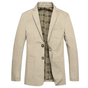 Blazer masculino Raffenzi RZ102 em algodão premium com corte estruturado e detalhes refinados, ideal para compor looks elegantes e confortáveis.
