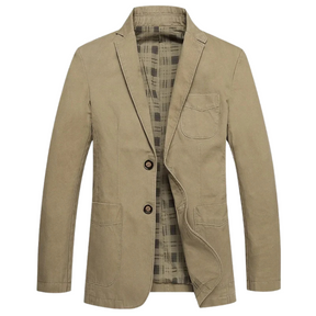 Blazer masculino Raffenzi RZ102 em algodão premium com corte estruturado e detalhes refinados, ideal para compor looks elegantes e confortáveis.