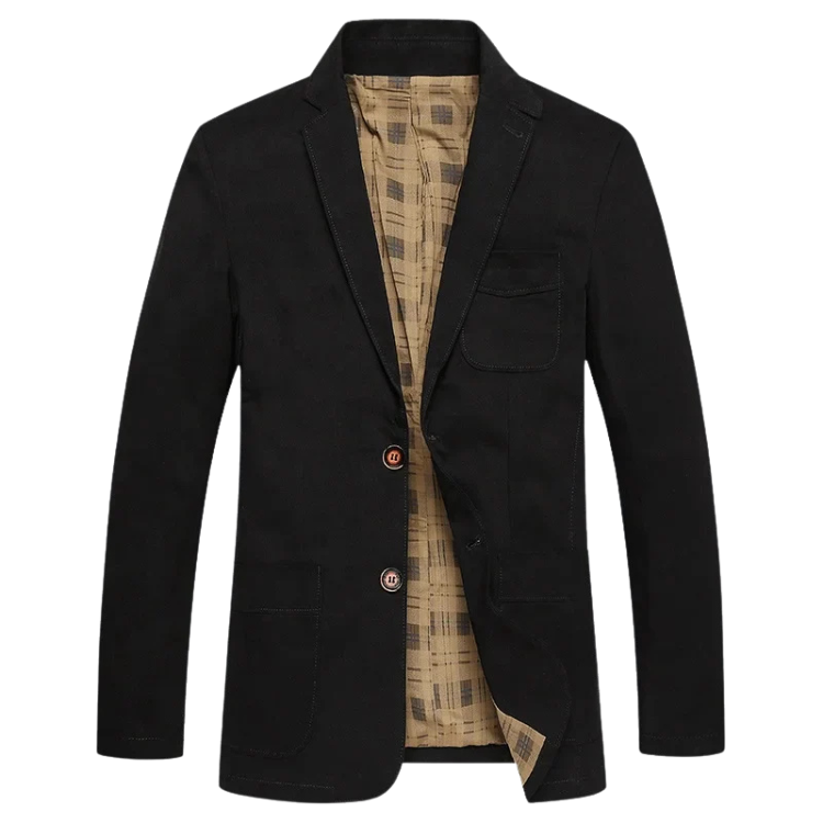 Blazer masculino Raffenzi RZ102 em algodão premium com corte estruturado e detalhes refinados, ideal para compor looks elegantes e confortáveis.